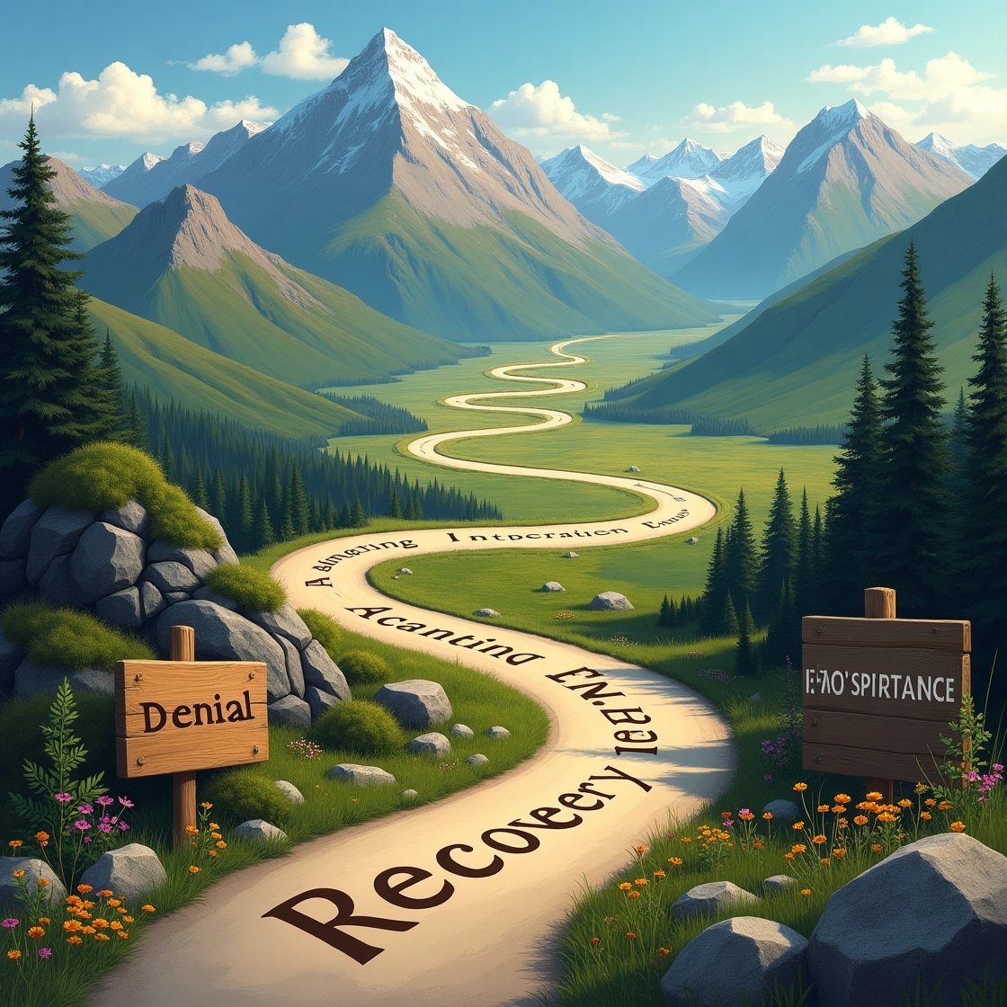 stages of addiction recovery roadmap illustration